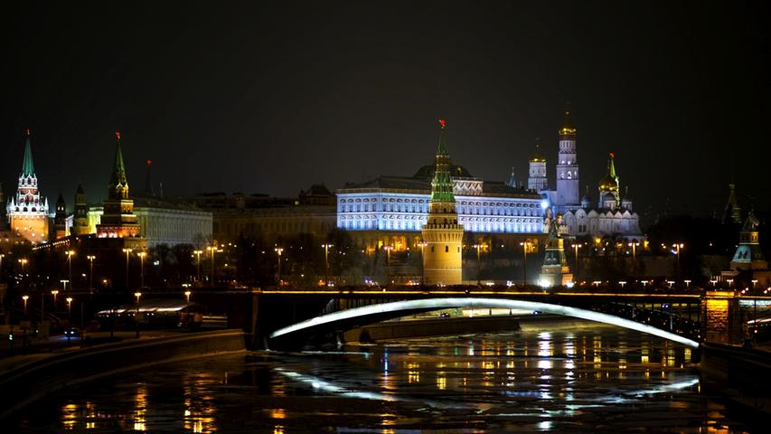 Auch ein nächtlicher Rundgang durch die russische Hauptstadt gehörte zum Programm.