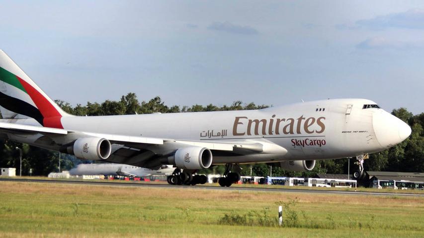 Im Sommer 2014 landete die Boeing 747-400 auf dem Dürer-Airport. Dabei handelte es sich um eine Cargo-Maschine von Emirates.