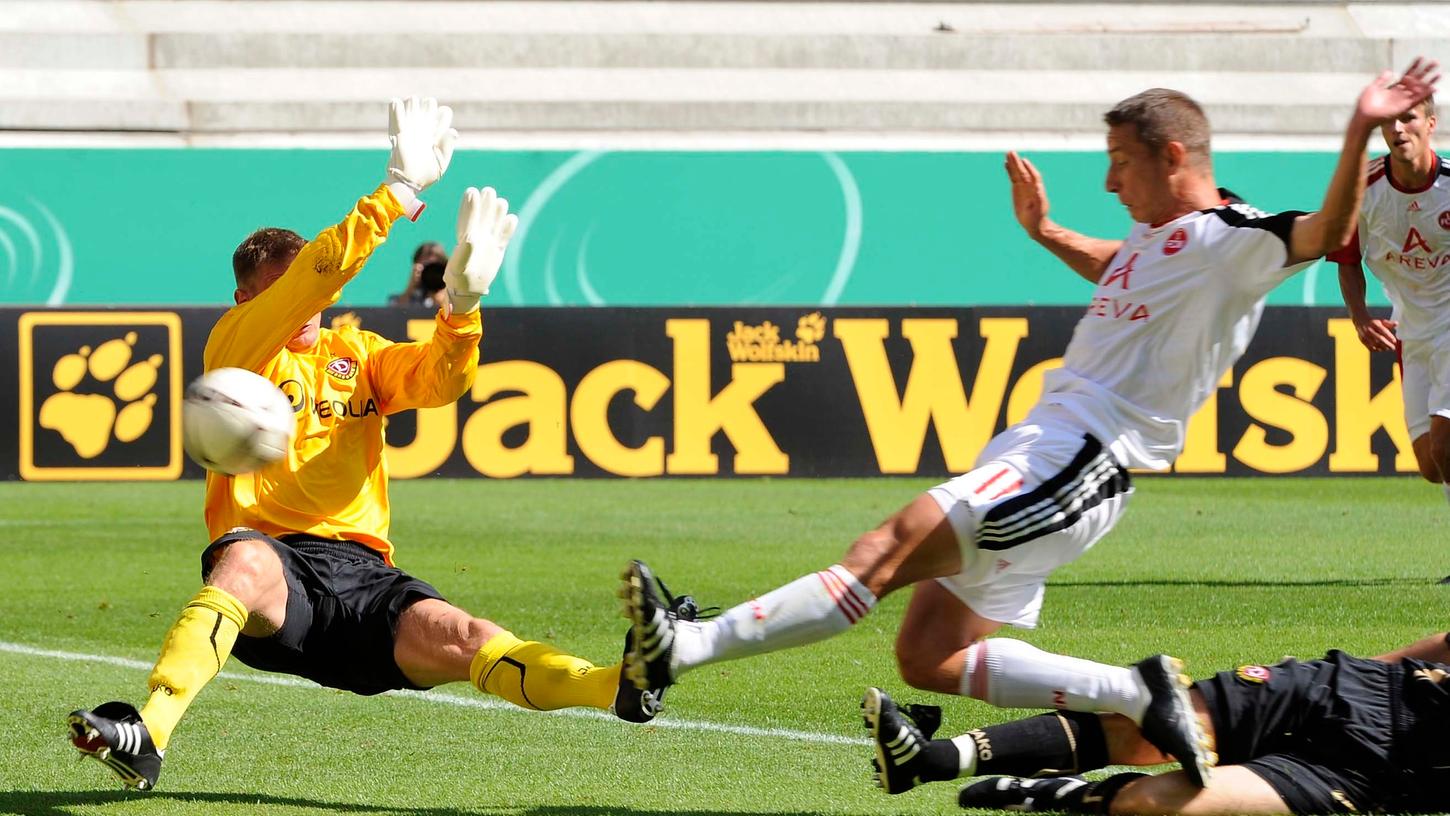 2009 schoss Marek Mintal in der ersten Pokalrunde zum zwischenzeitlichen 2:0 ein. Der FCN erreichte damals mühelos die nächste Runde. Dresden war inzwischen in die 3. Liga abgestiegen.