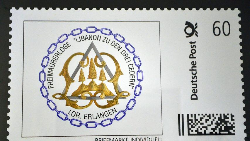 Auch eine Briefmarke mit dem Logo von "Libanon zu den drei Cedern" gab es.