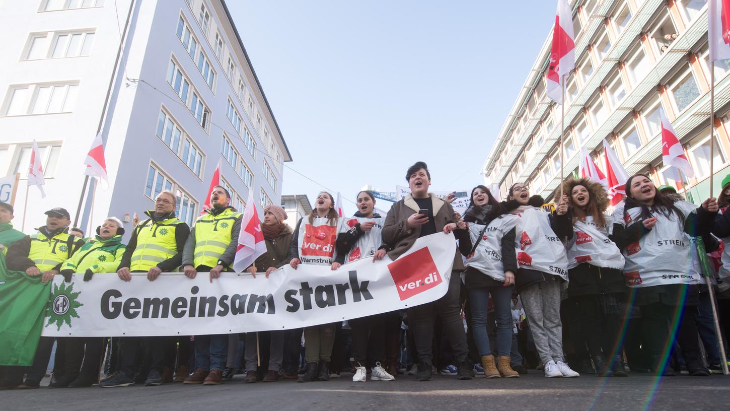 Streik in Erlangen: Öffentlicher Dienst legt Arbeit nieder