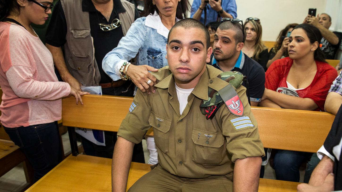 Der israelische Soldat Elor Asaria muss wegen Totschlags 18 Monate ins Gefängnis.