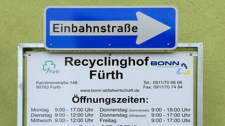 Fürths neuer Recyclinghof in der Karolinenstraße