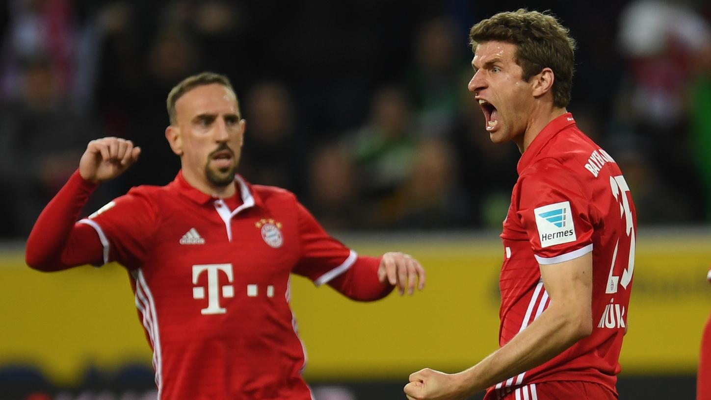 Mit seinem Treffer sicherte Thomas Müller dem FC Bayern den 1:0-Sieg gegen Mönchengladbach.