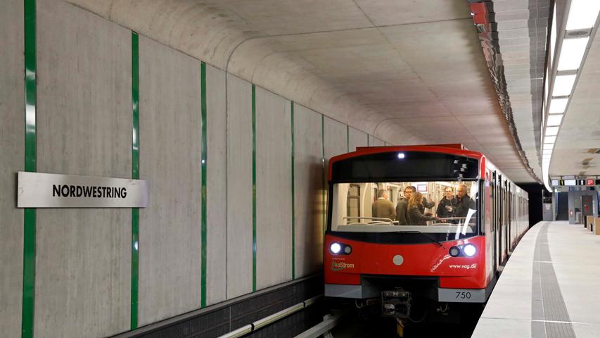 Erst am 22. Mai 2017 wurde auf dem Nordast des U-Bahnnetzes die Strecke über das Klinikum Nord bis zum Nordwestring für den Fahrgastbetrieb eröffnet. Hier, am Nordwestring , werden pro Tag 5200 Ein- und Aussteiger gezählt.