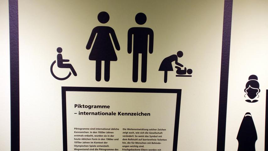 Auch WC-Piktogramme sind Thema der Ausstellung. Die sind allerdings nicht überall auf der Welt so eindeutig entzifferbar wie hier.