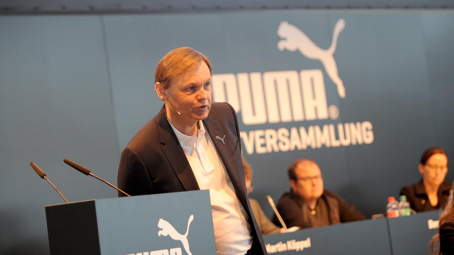 Puma-Chef Björn Gulden auf der Hauptversammlung am Mittwoch.