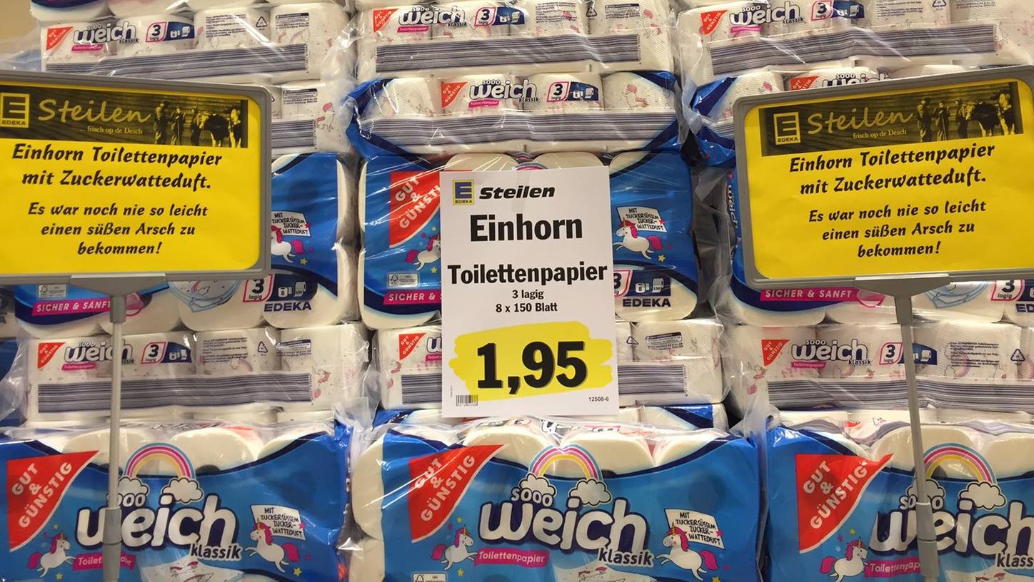 Edeka verkauft Einhorn-Klopapier mit Zuckerwatteduft