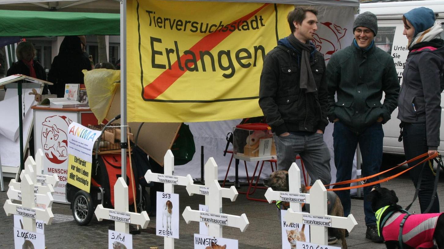 Kundgebung gegen Tierversuche in Erlangen
