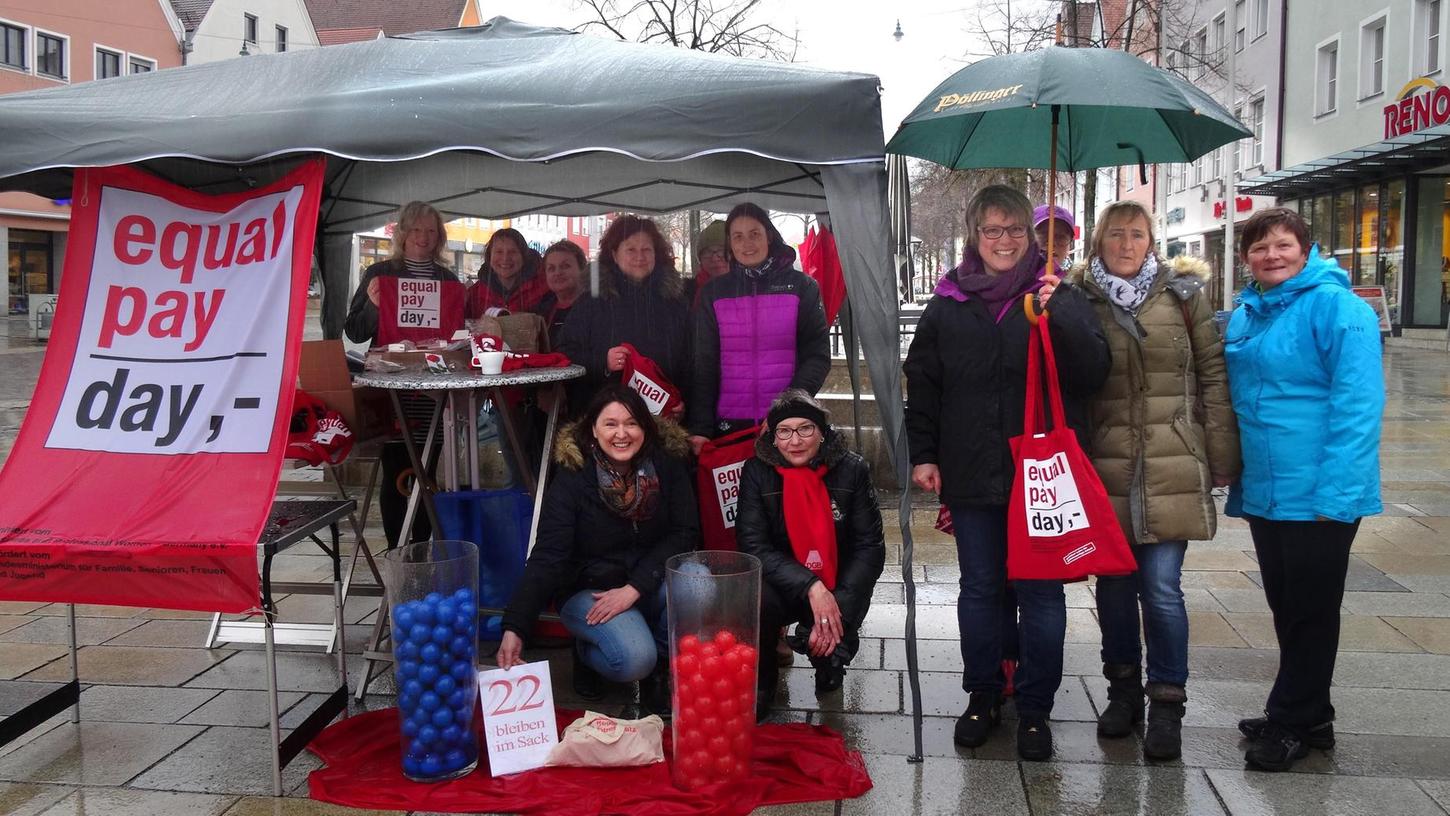 Equal-Pay-Day: Stand vorm Rathaus kam gut an