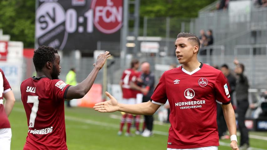 ... Klassenerhalt für den 1. FC Nürnberg steht fest. Matchwinner ist Abdelhamid Sabiri. Aber auch Edgar Salli zeigte gegen Sandhausen eine ansprechende Leistung