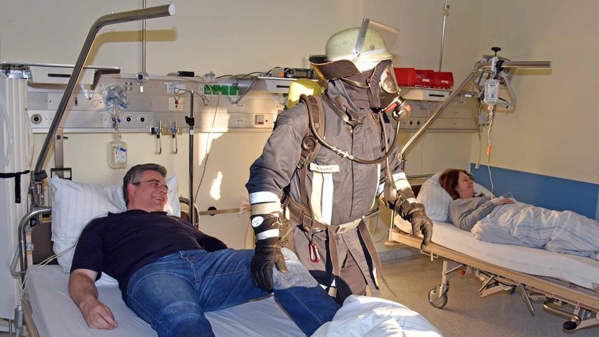 Im Krankenhaus: Schwabacher Feuerwehr probt den Ernstfall