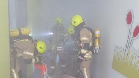 Brand in der Kita Weilersbach: Feuerwehren proben Einsatz