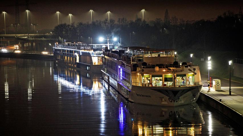 Seit der Eröffnung des neuen Anlegers für Flusskreuzfahrtschiffe ist am Nürnberger Hafen Platz für zehn Schiffe.