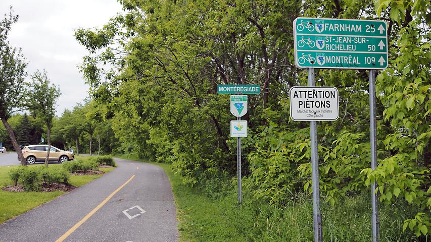 Auf den "Routes vertes" (grüne Routen) gelangen Fahrradfahrer durch die gesamte Provinz Québec. Von Montreal nach Granby sind es 109 Kilometer, von dort zur Stadt Québec nocheinmal gut 340 Kilometer.