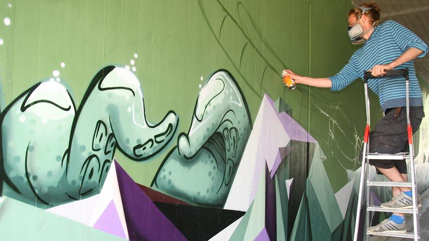 So entstand das Graffiti-Kunstwerk an der Ramstertalstraße Ebermannstadt