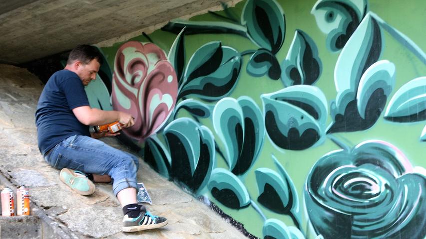 Graffiti- und Kunstfestival in Ebermannstadt Gestaltung der Straßenunterführung Ramstertal Foto: Marquard Och 18.06.2017