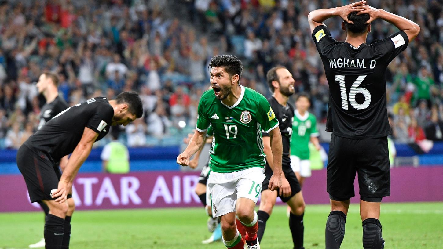 Spiel gedreht: Mexikos Oribe Peralta jubelt über seinen Treffer zum 2:1.