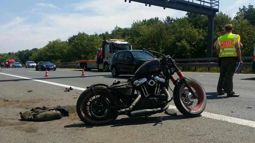 Auf der A73 bei Wendelstein: Motorradfahrer tödlich verletzt 