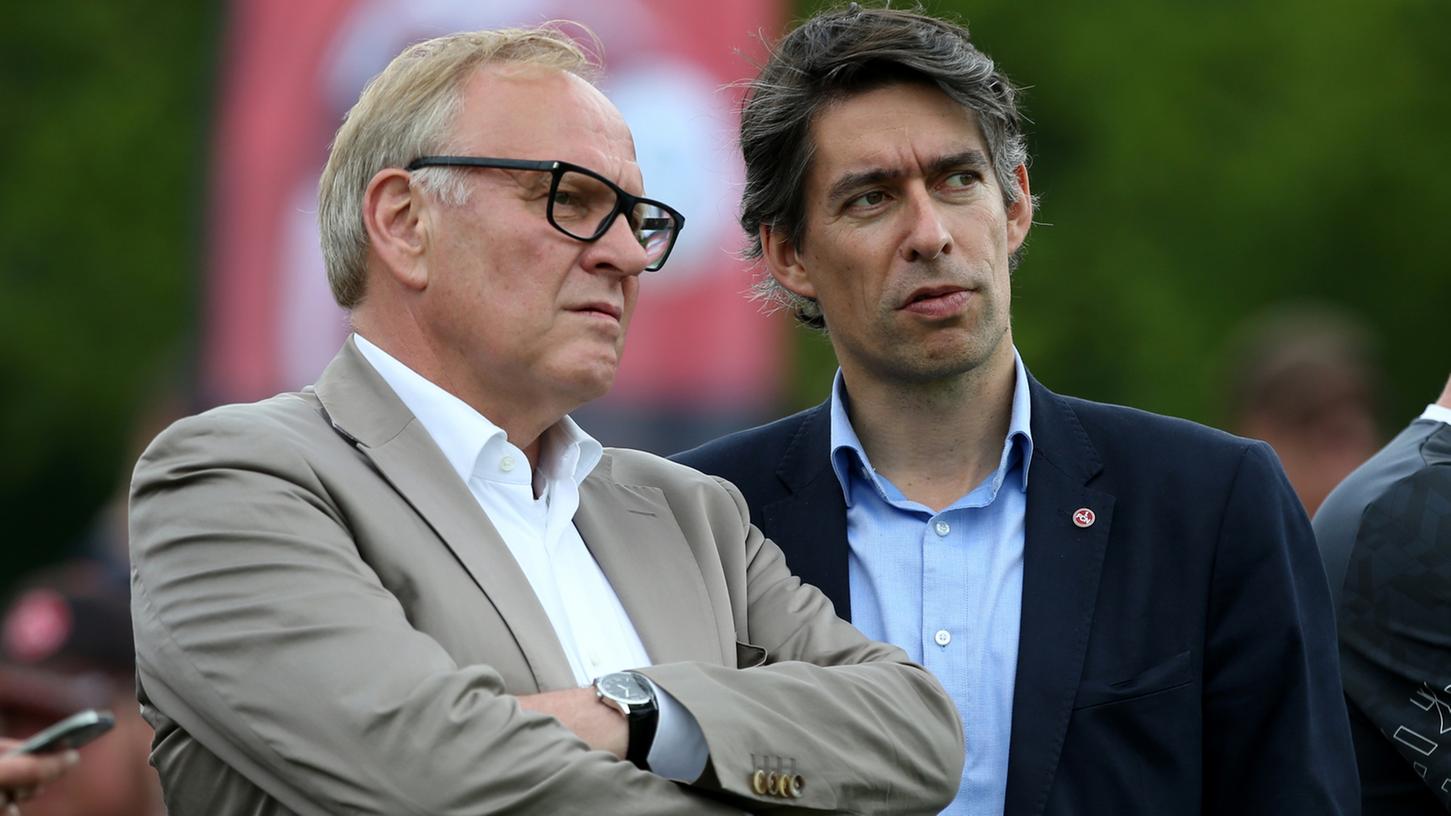 Investor gesucht: Finanzvorstand Michael Meeske (rechts) und Thomas Grethlein, Vorsitzender des Aufsichtsrates beim 1.FC Nürnberg.