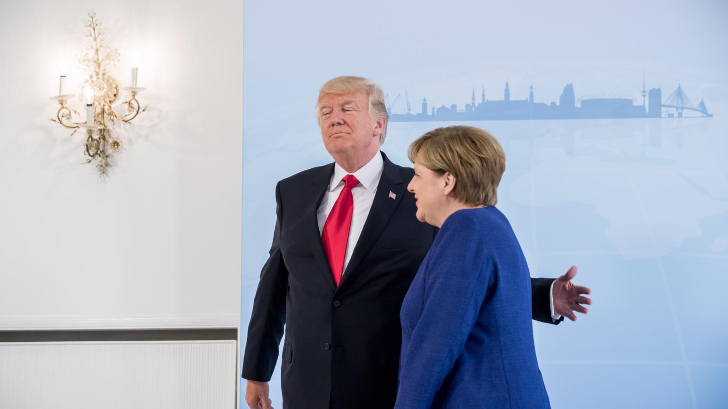 Nach Trumps Ankunft in Hamburg berieten der US-Präsident und Kanzlerin Angela Merkel in einem gut einstündigen Treffen zentrale Streitthemen.