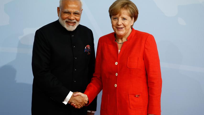 Und jetzt noch einmal für die Kameras: Merkel und Indiens Premierminister Narendra Modi.