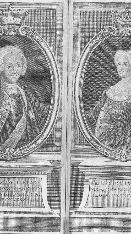 Sie waren alles andere als ein glückliches Paar: Der Markgraf Carl Wilhelm Friedrich zu Brandenburg-Ansbach heiratete mit 17 Jahren die drei Jahre jüngere preußische Prinzessin Frederike Louise