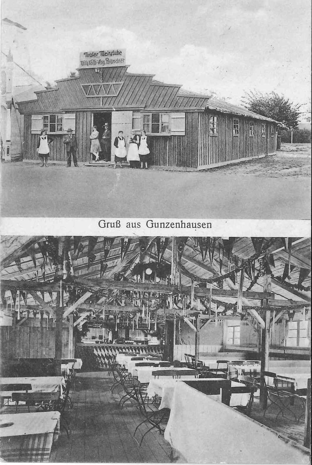Das Bier floss bei der Kirchweih in Strömen, aber eine Weinstube gab es dort ebenfalls, wie diese Karten aus dem Jahr 1921 zeigt.