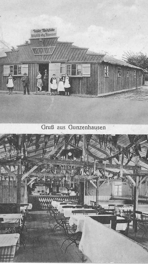 Das Bier floss bei der Kirchweih in Strömen, aber eine Weinstube gab es dort ebenfalls, wie diese Karten aus dem Jahr 1921 zeigt.
