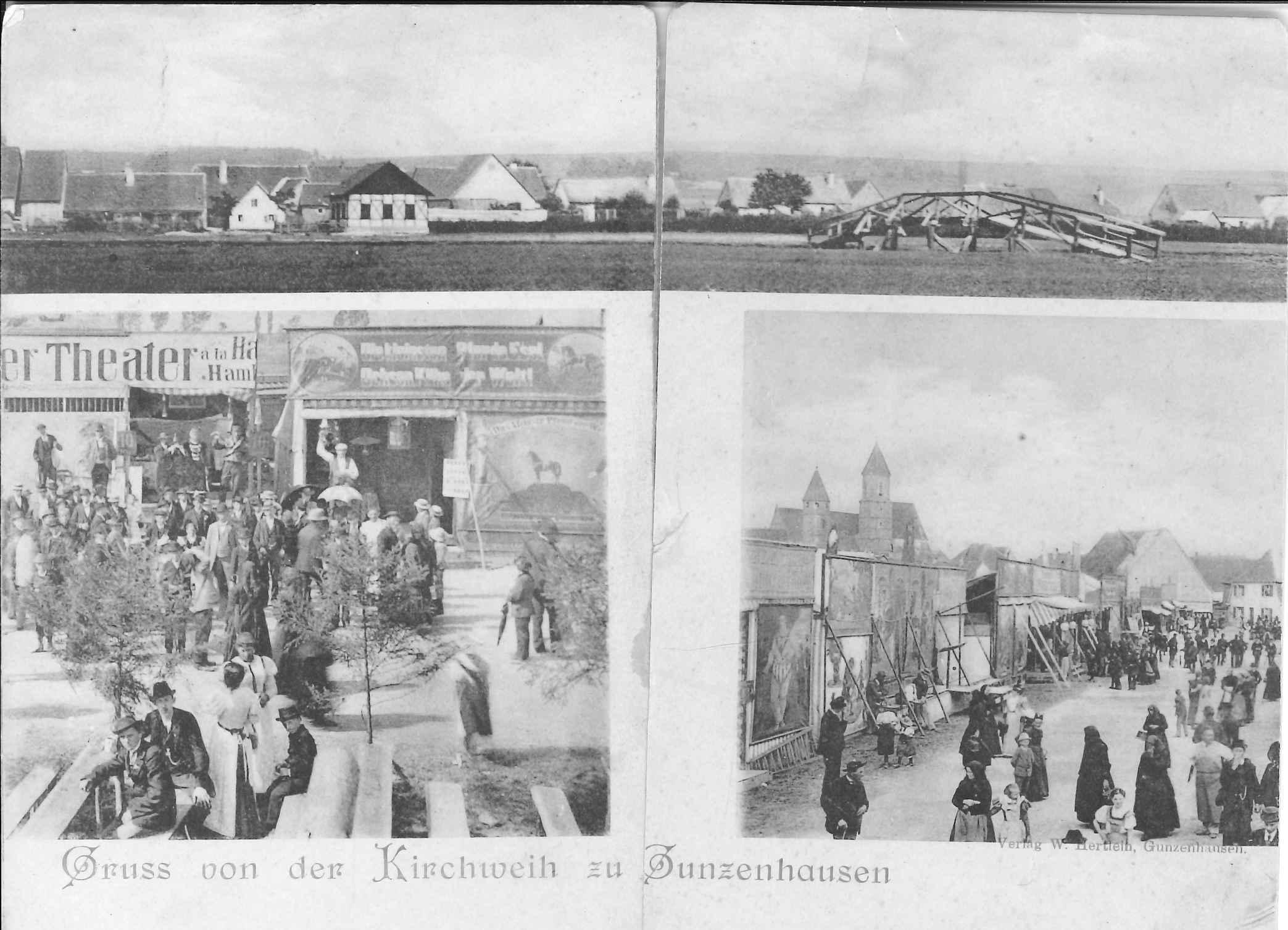 Eine wichtige Quelle beim Blick in die Geschichte sind alte Postkarten. Diese stammt aus dem Jahr 1914 und zeigt sowohl den Reitsteg als auch Motive vom Schießwasen.