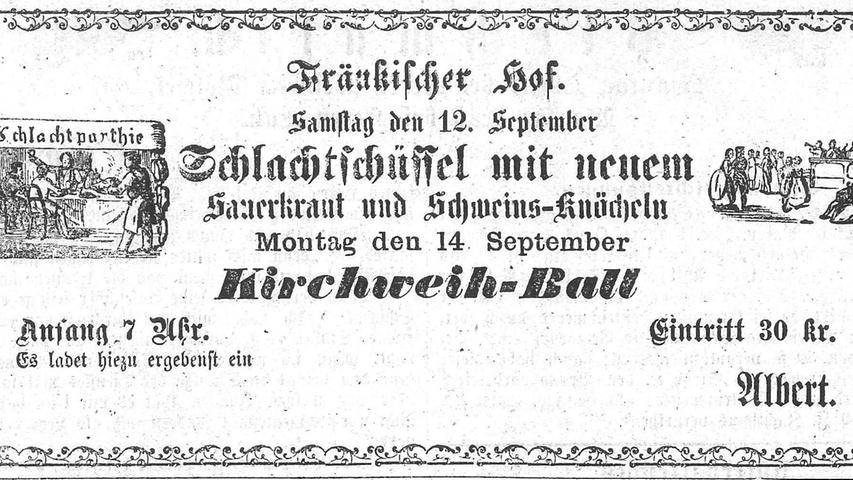 Die Schlachtschüssel wurde zum Kirchweihball im "Fränkischen Hof" mit neuem (!) Sauerkraut serviert.