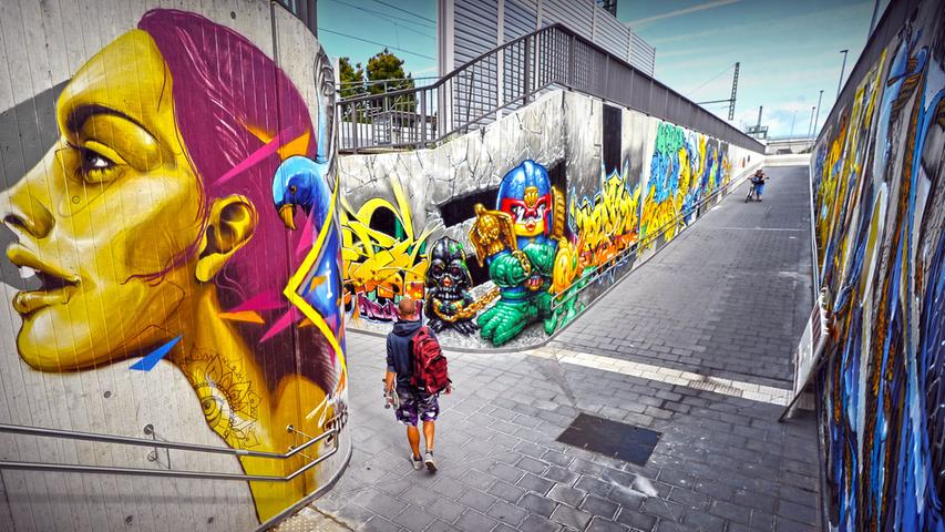Graffiti-Kunst unterm Baiersdorfer Bahnhof