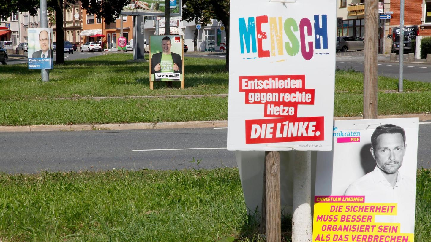 Wahlplakate, wo man hinsieht: Knapp einen Monat vor der Bundestagswahl nutzen die Parteien jede Gelegenheit für Eigenwerbung.