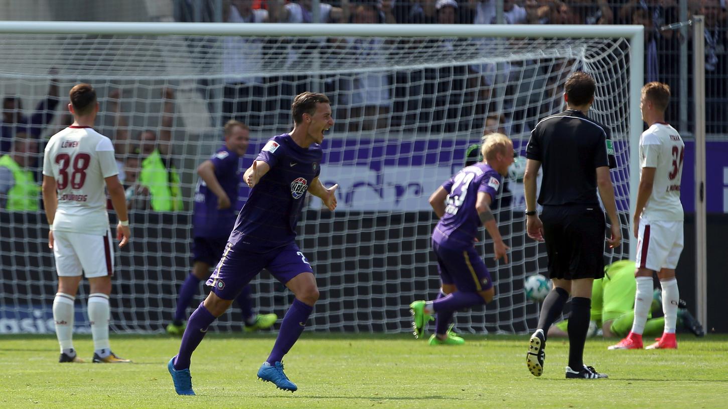 Mit dem Treffer von Dominik Wydra eröffnete Erzgebirge Aue furiose 18 Minuten, in denen der FCE drei Tore erzielte.