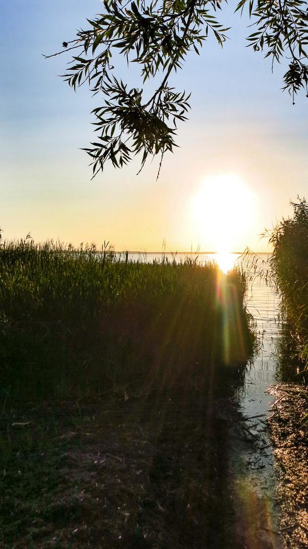 Abendstimmung an einem See bei Leba, hier haben wir übernachtet.