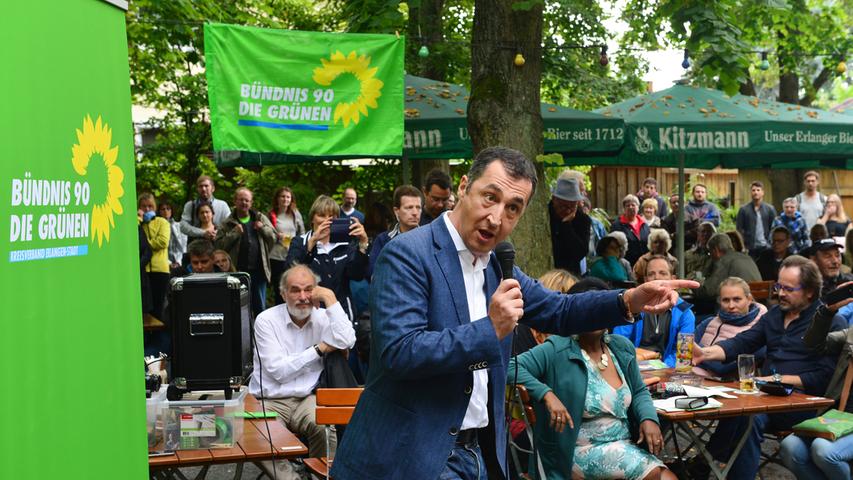 Grünen-Chef Özdemir auf Wahlkampftour in Erlangen