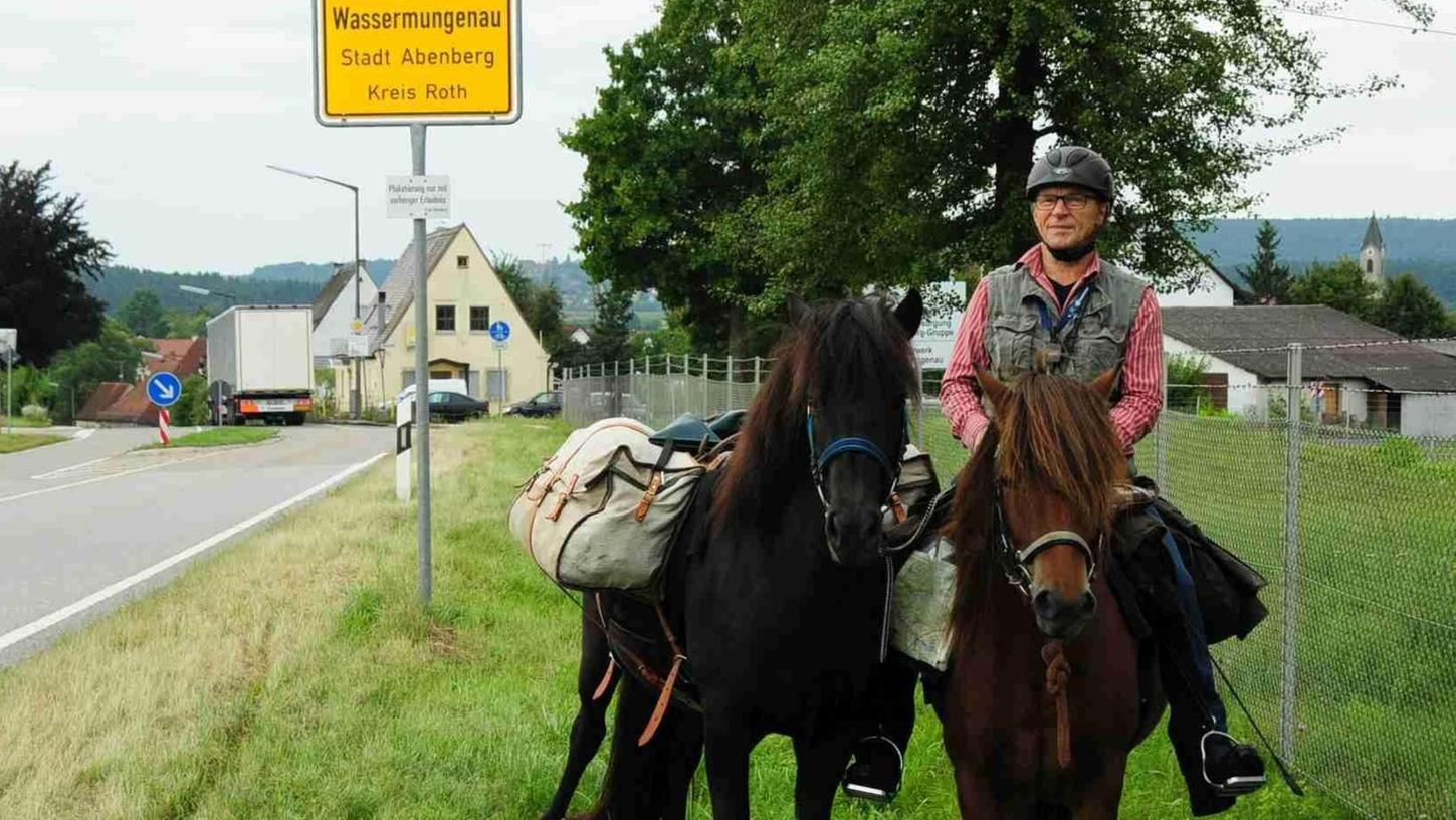 Auf dem Pferd nach Münster, um die Enkel abzuholen