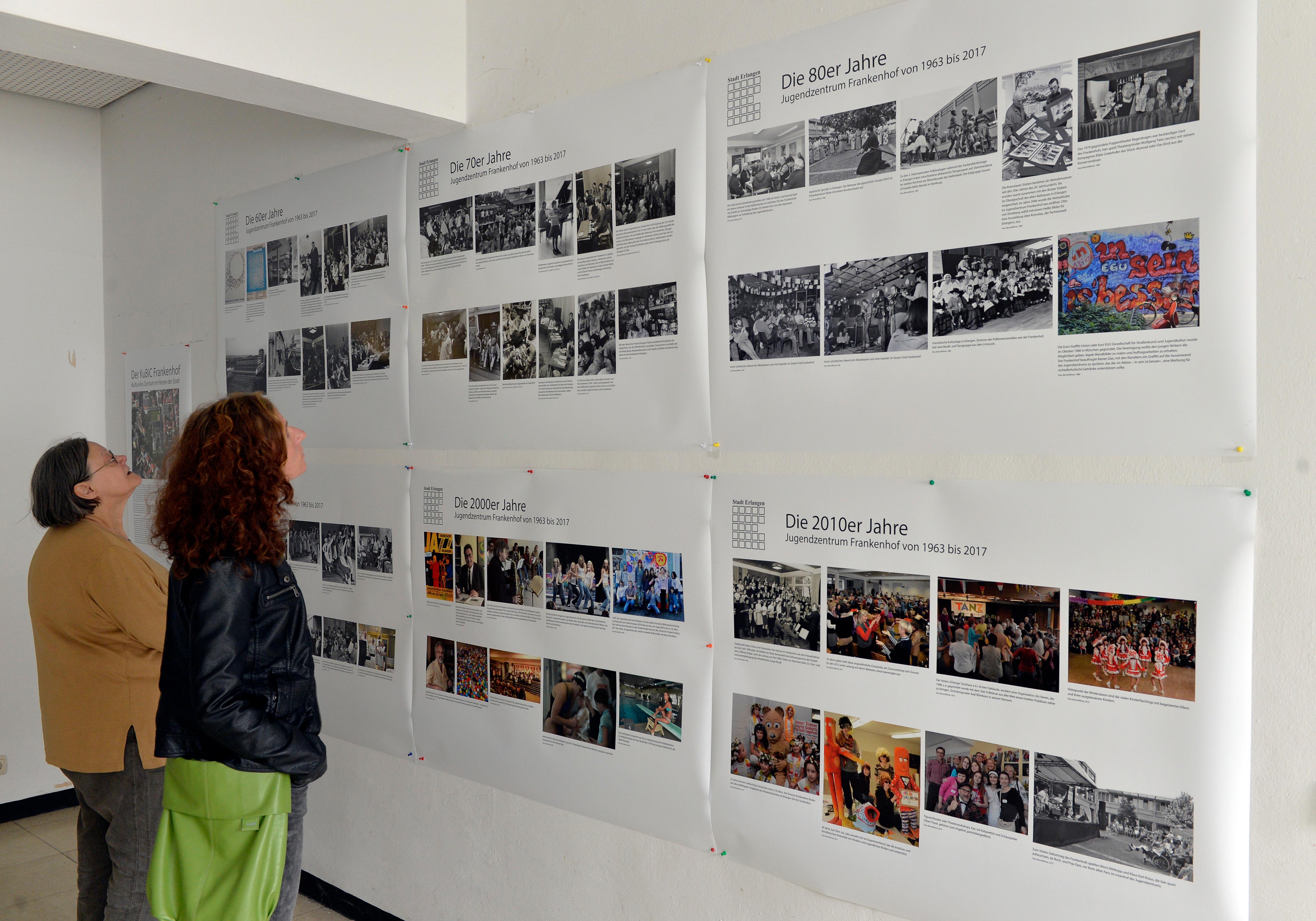 Anlässlich zu diesem Tag öffnete auch der Erlanger Frankenhof nochmal seine Pforten. Zahlreiche Interessierte nahmen an den Führungen durchs Haus und den ehemaligen Sesam teil und sahen sich die historischen Bilder zu den Aktivitäten des Hauses von bernd Böhner an.