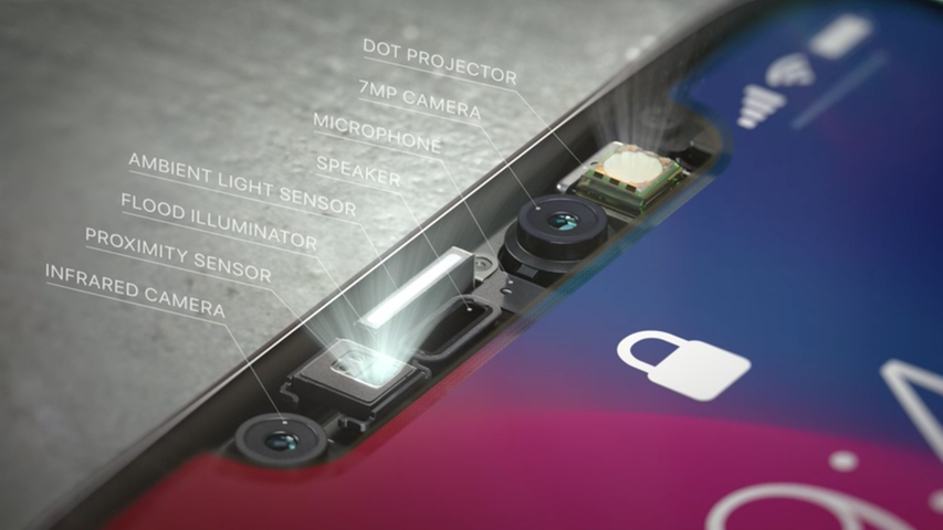 Dazu hat Apple das iPhone X mit verschiedenen Kameras und Sensoren ausgestattet, um das Gesicht zuverlässig zu erkennen, auch im Dunkeln.