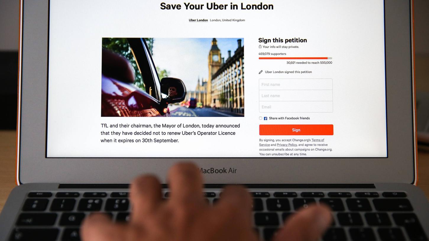 Uber-Fans protestieren in London