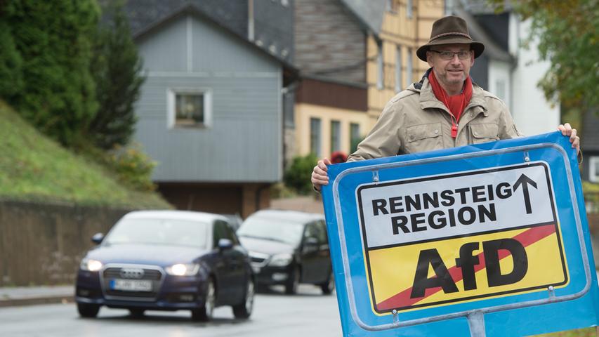 Demonstartion gegen AfD-Treffen in Tettau