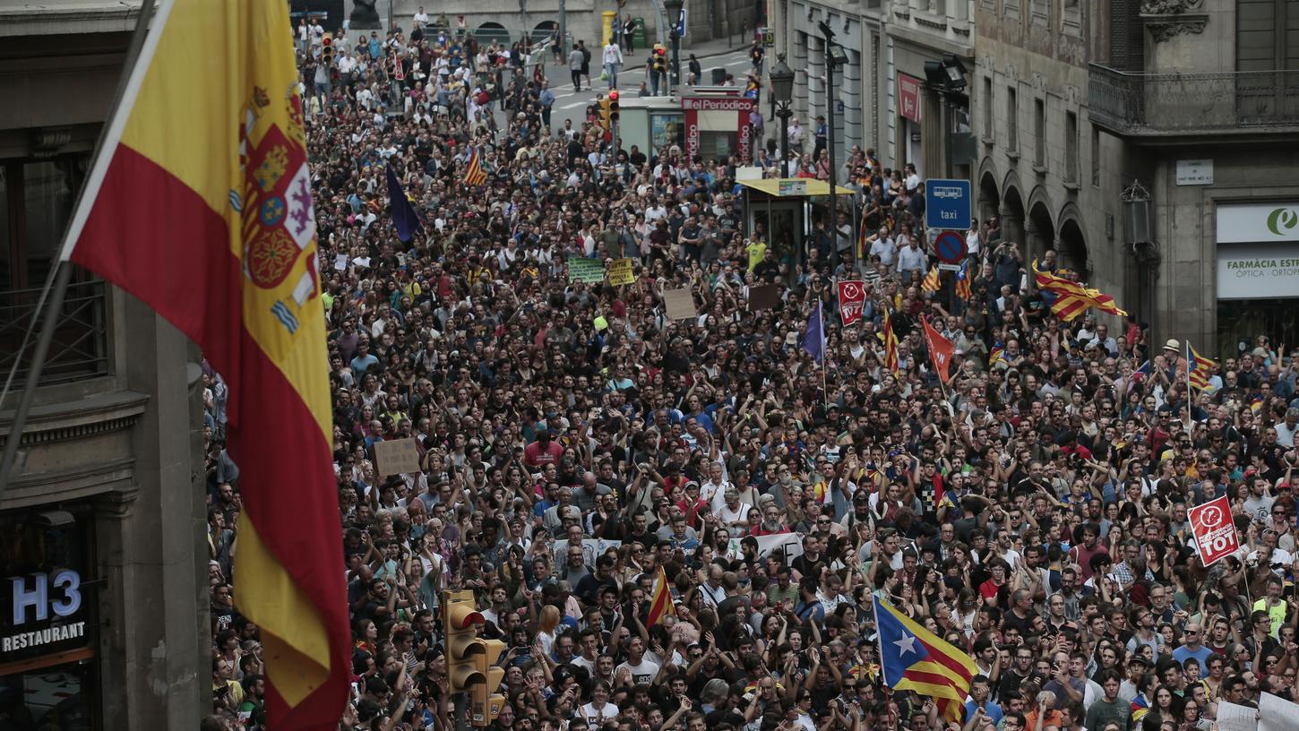 Am Dienstag demonstrierten Befürworter des katalanischen Unabhängigkeitsreferendums in Barcelona.