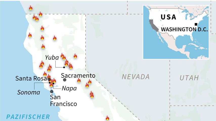 Feuer-Inferno: Schwere Busch- und Waldbrände in Kalifornien
