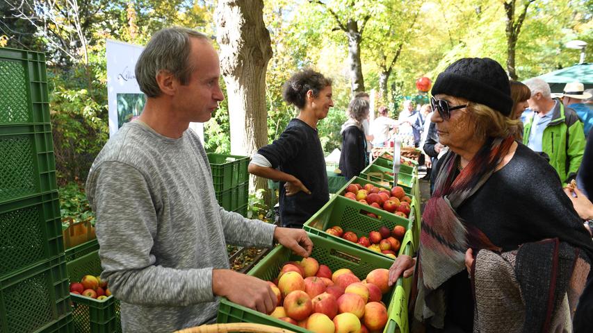 Sonnenschein und süße Früchtchen: Der Apfelmarkt im Fürther Stadtpark