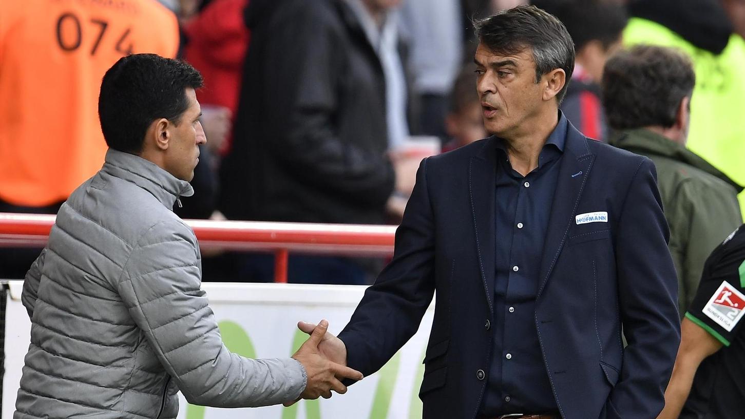"Wir haben eine gute Zusammenarbeit", sagt Trainer Damir Buric über Manager Ramazan Yildirim (links). Der hat den Coach nach der Beurlaubung von Ex-Trainer Janos Radoki nach Fürth geholt.