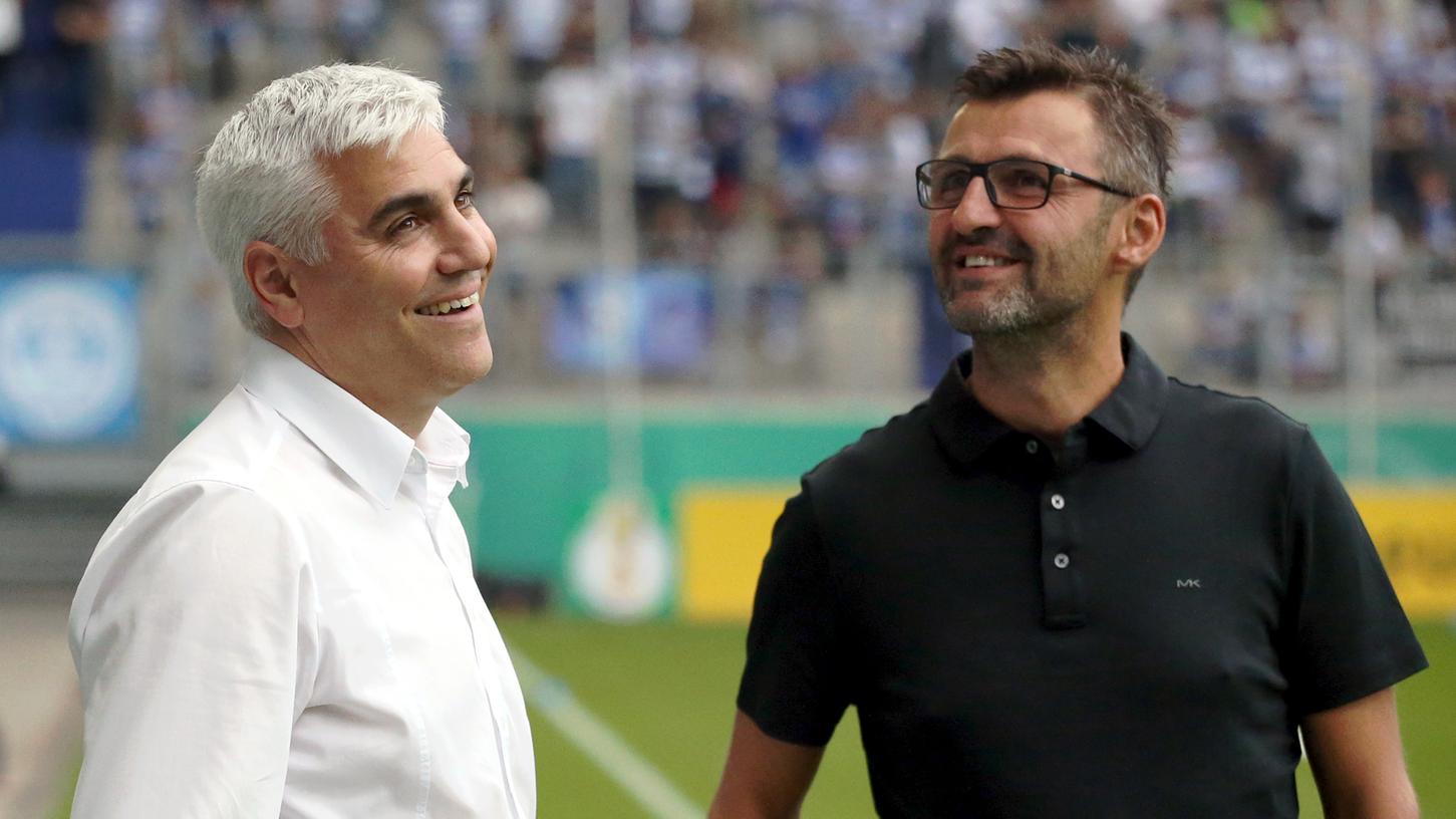 Andreas Bornemann (links) und Michael Köllner liegen mit dem 1. FC Nürnberg aktuell auf dem dritten Tabellenplatz.