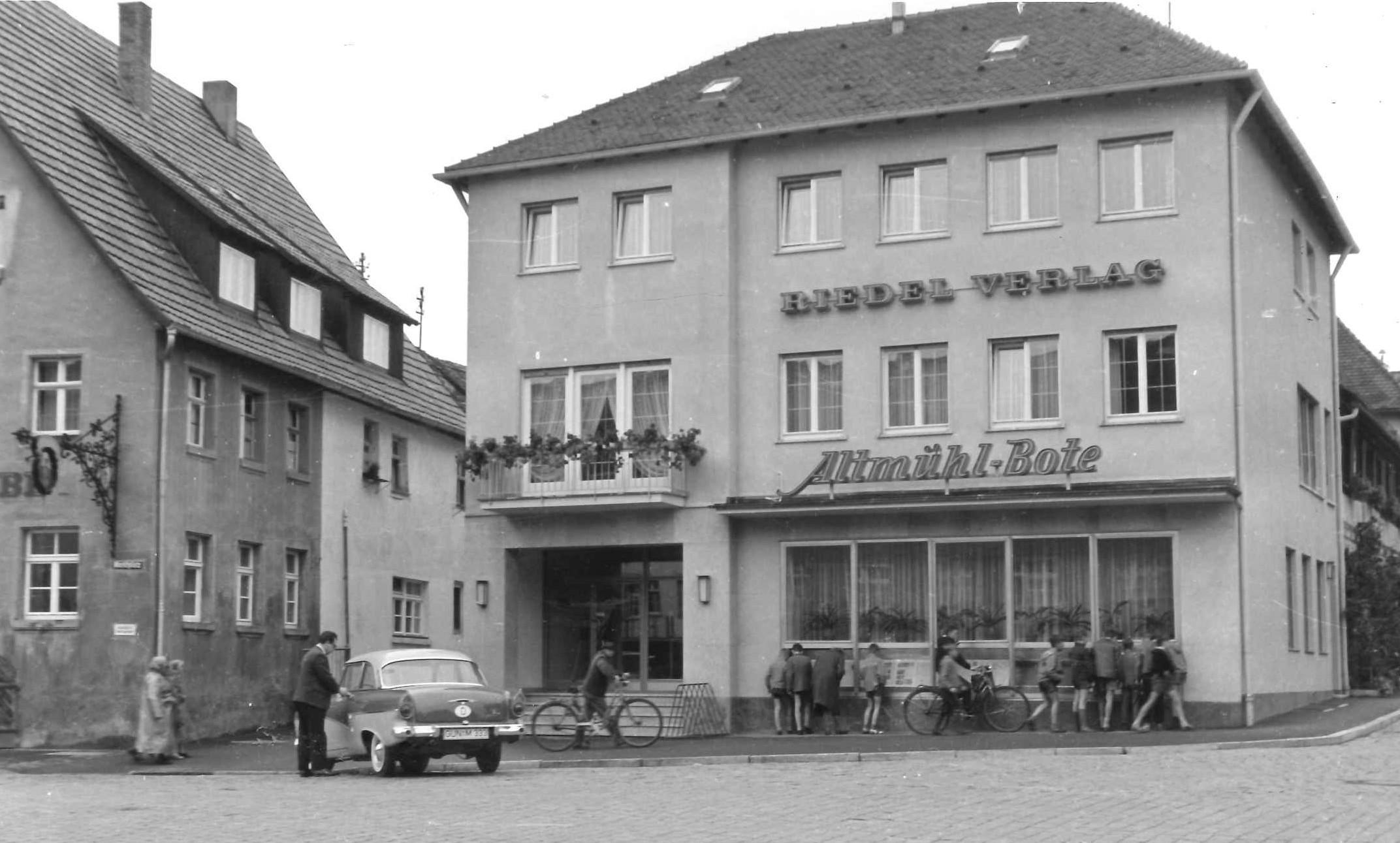 So sah das Geschäftshaus des Altmühl-Boten am Gunzenhausener Marktplatz einst aus.