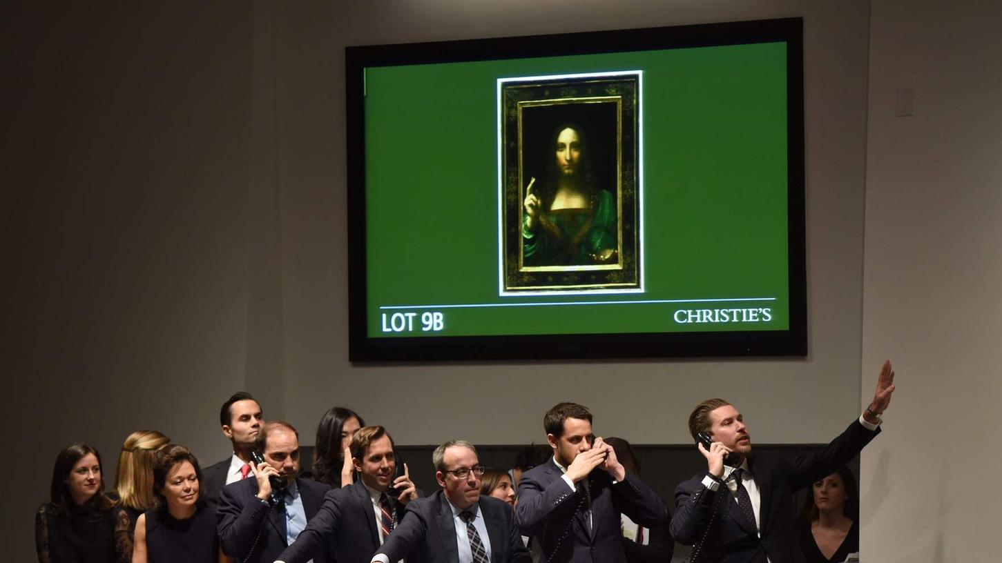 Große Aufregung nicht nur im Saal, sondern auch bei den Bietern am Telefon bei der Versteigerung von Leonardo da Vinci's "Salvador Mundi".