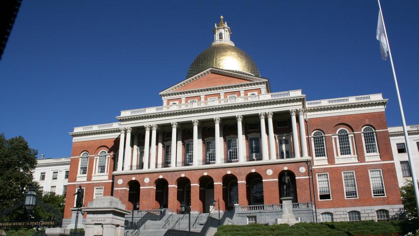 Das State House, in dem das  Parlament von Massachusetts tagt.