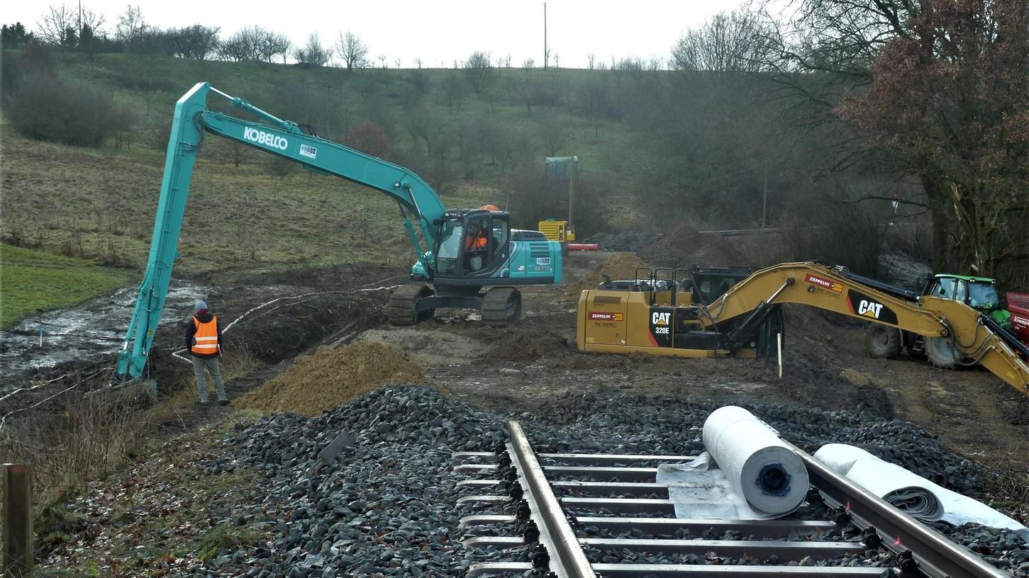 Bauarbeiten an Gräfenbergbahn nach Dammrutsch 